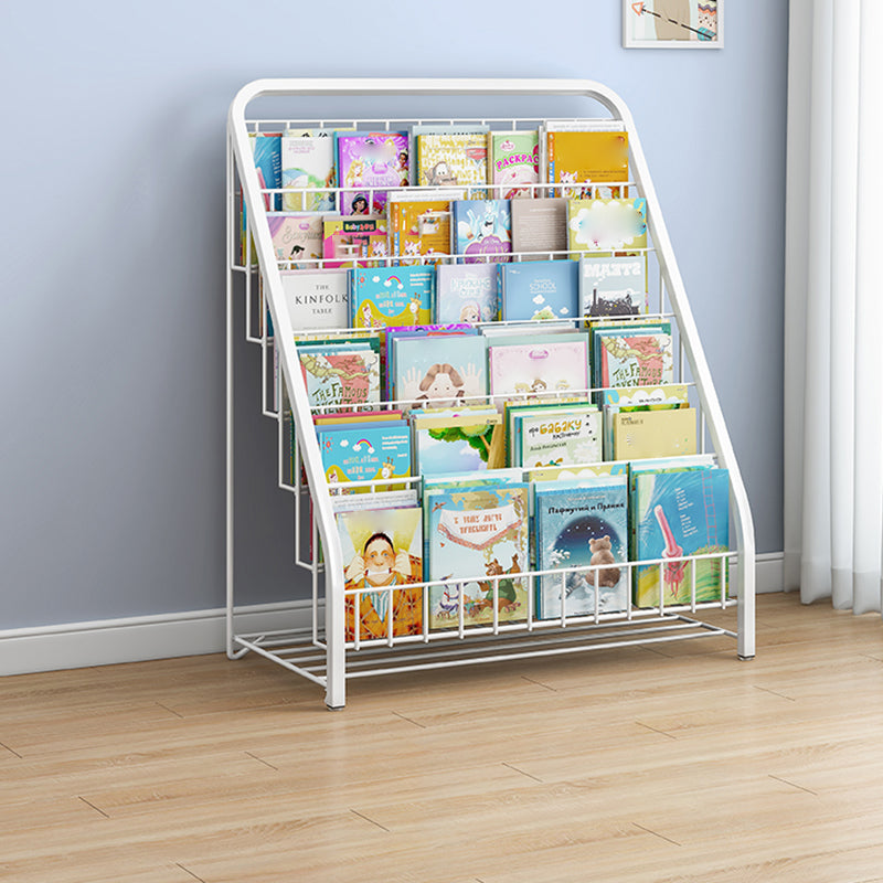 Contemporary Book Display Metal Shelf Bookcase in Chip Resistant