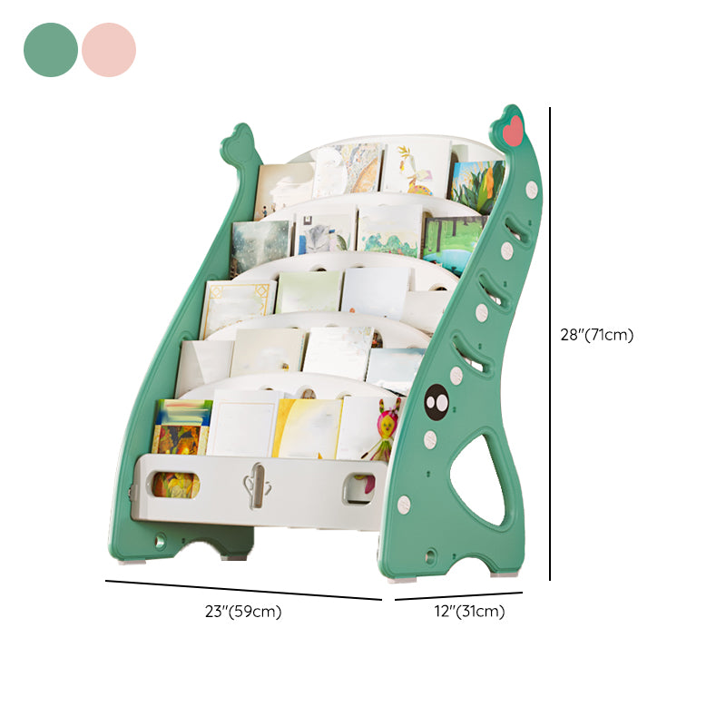 Contemporary Freestanding Book Display Plastic Book Shelf in Closed Back