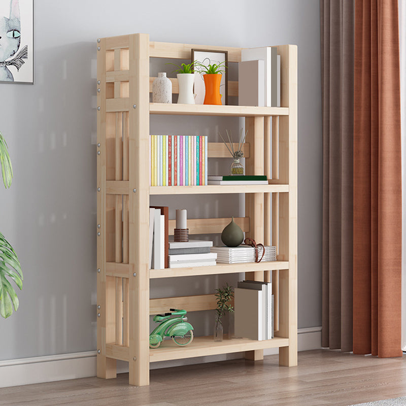 Contemporary Solid Wood Book Display Open Shelf Standard Bookcase