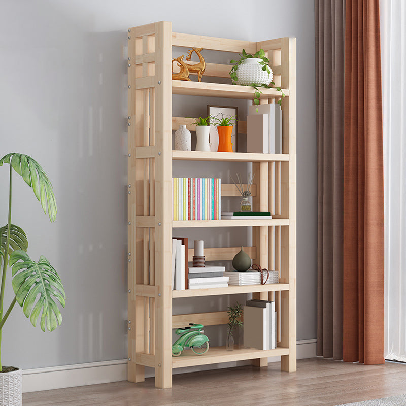 Contemporary Solid Wood Book Display Open Shelf Standard Bookcase