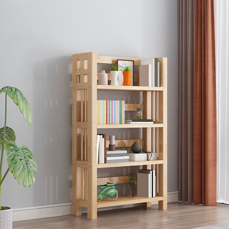 Contemporary Solid Wood Book Display Open Shelf Standard Bookcase