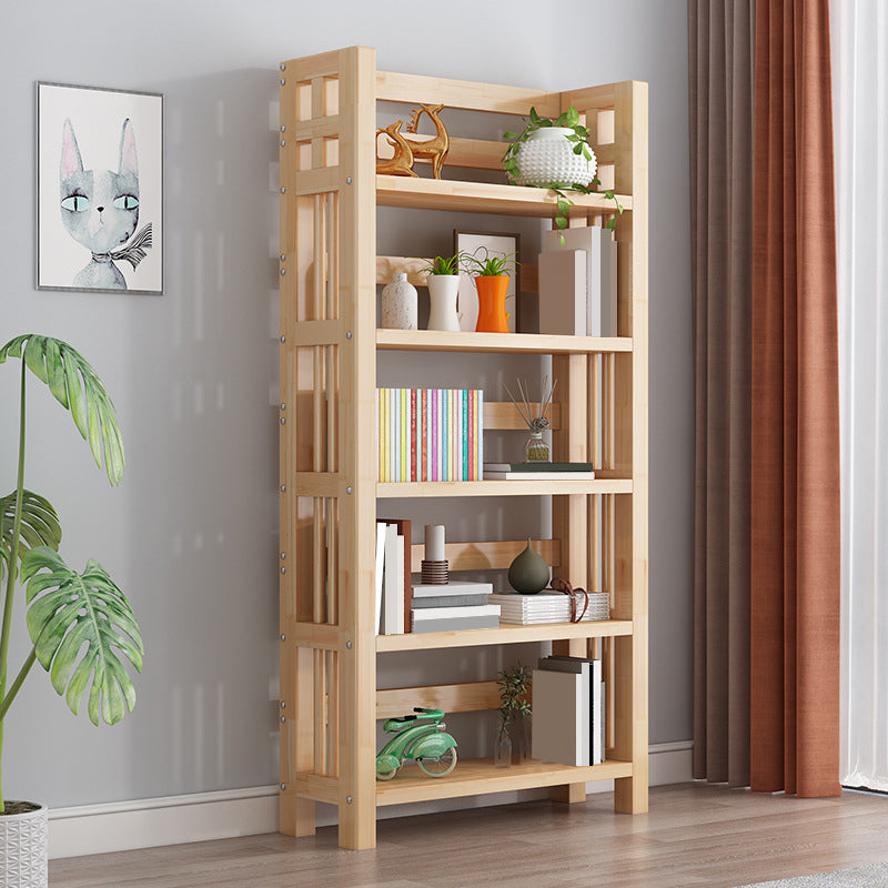 Contemporary Solid Wood Book Display Open Shelf Standard Bookcase