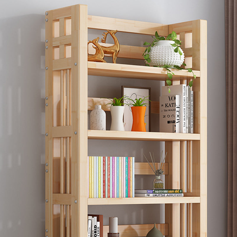 Contemporary Solid Wood Book Display Open Shelf Standard Bookcase