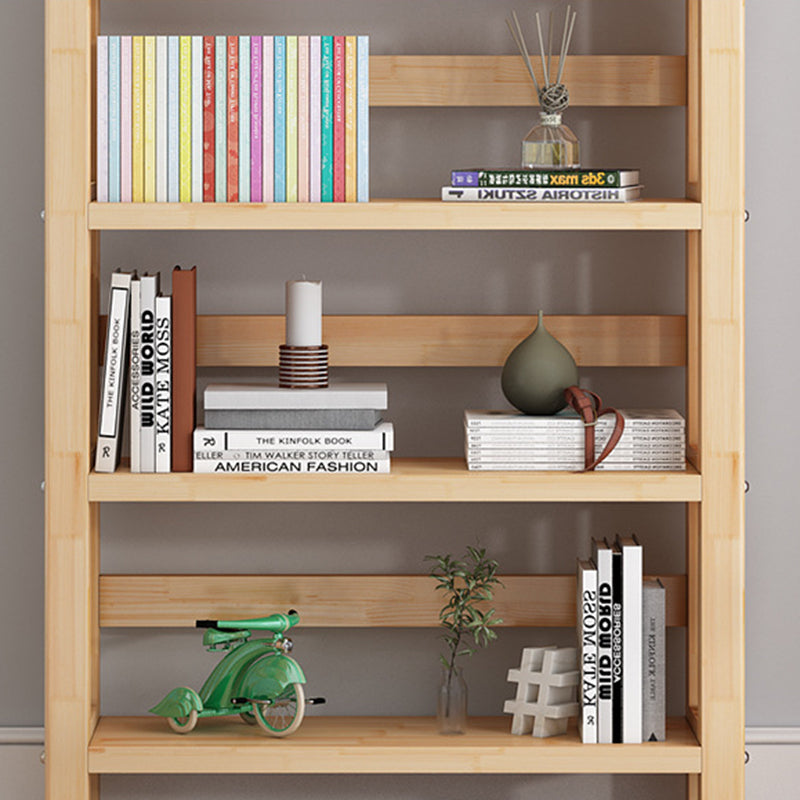 Contemporary Solid Wood Book Display Open Shelf Standard Bookcase