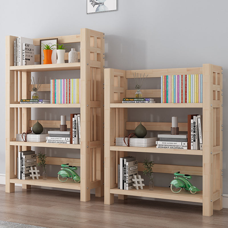 Contemporary Solid Wood Book Display Open Shelf Standard Bookcase