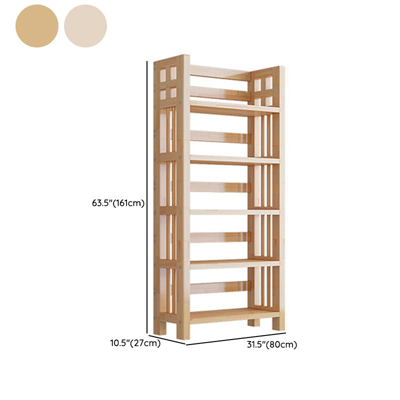 Contemporary Solid Wood Book Display Open Shelf Standard Bookcase