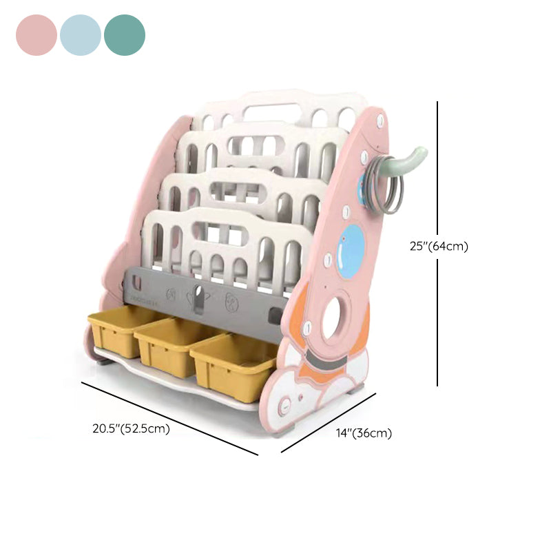 Contemporary Plastic Standard Kids Bookcase Freestanding Book Display