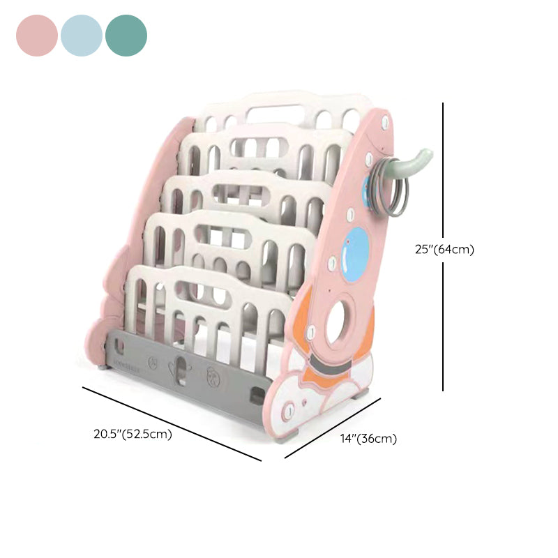 Contemporary Plastic Standard Kids Bookcase Freestanding Book Display