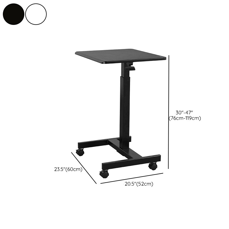 Rectangular Shaped Collapsible Laptop Tables Wood Writing Desk in Black/White