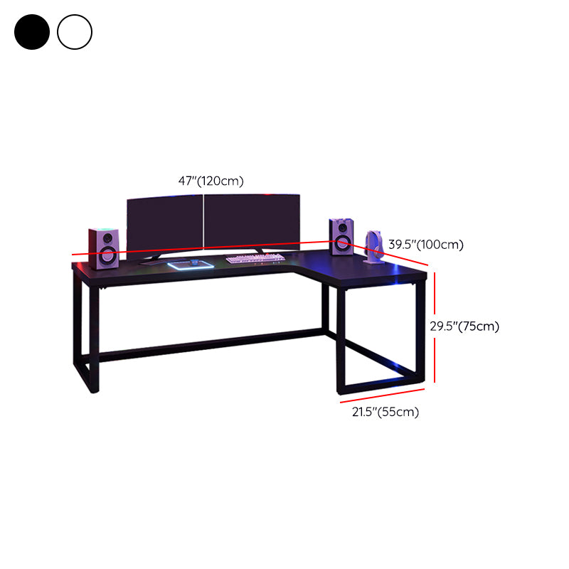 29.25 Inch H Contemporary Office Desk L-Shape Solid Wood Writing Desk