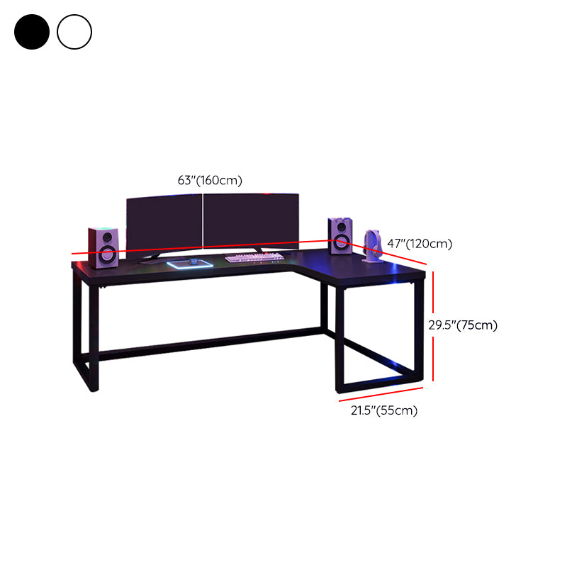 29.25 Inch H Contemporary Office Desk L-Shape Solid Wood Writing Desk