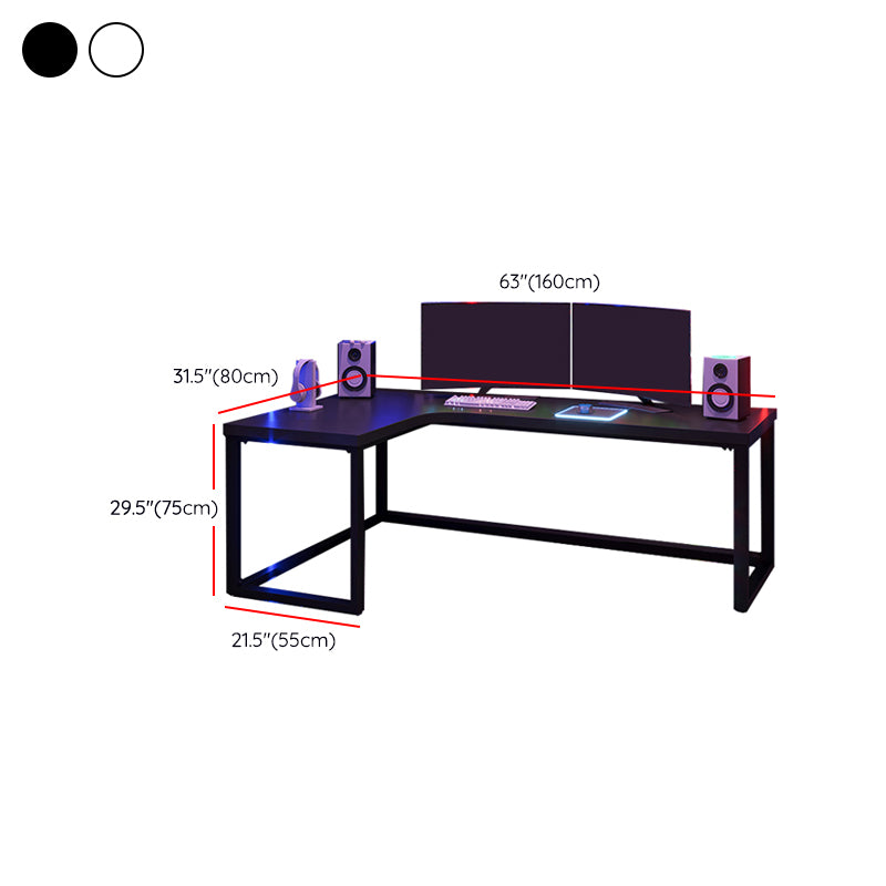 29.25 Inch H Contemporary Office Desk L-Shape Solid Wood Writing Desk