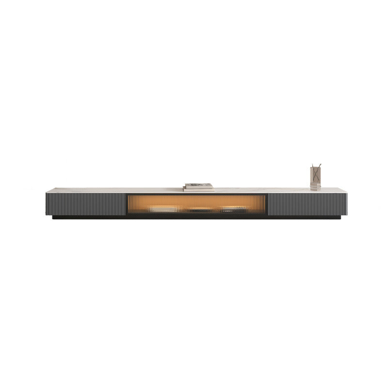 Stone TV Media Console Contemporary TV Console with 2 Drawers