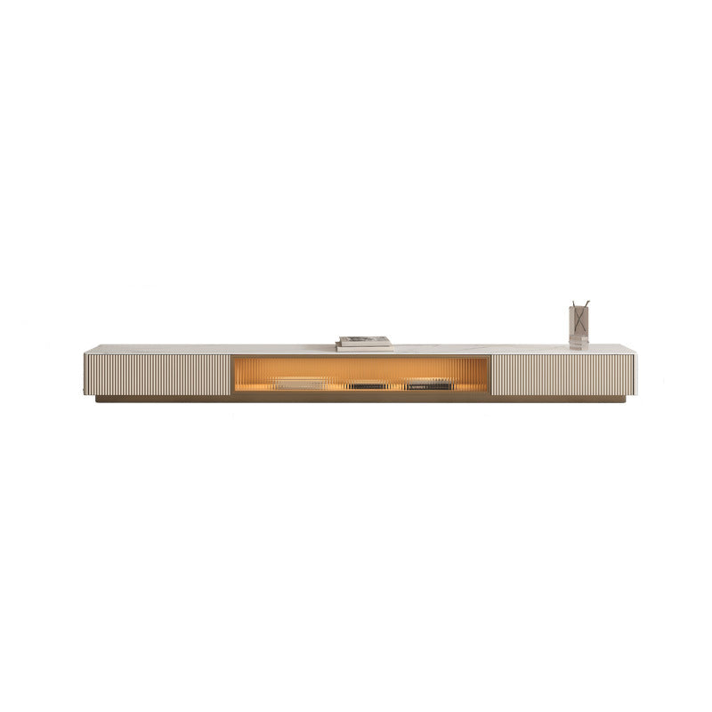 Stone TV Media Console Contemporary TV Console with 2 Drawers