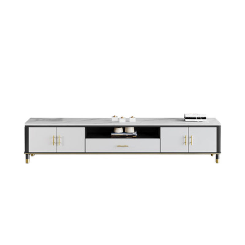 Contemporary TV Console Engineered Wood Open Storage Media Console