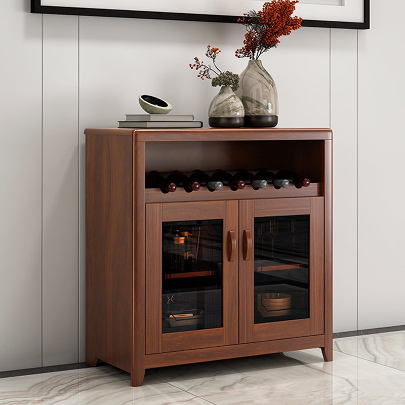 Wooden Dining Hutch Glass Doors Modern China Cabinet with Drawers