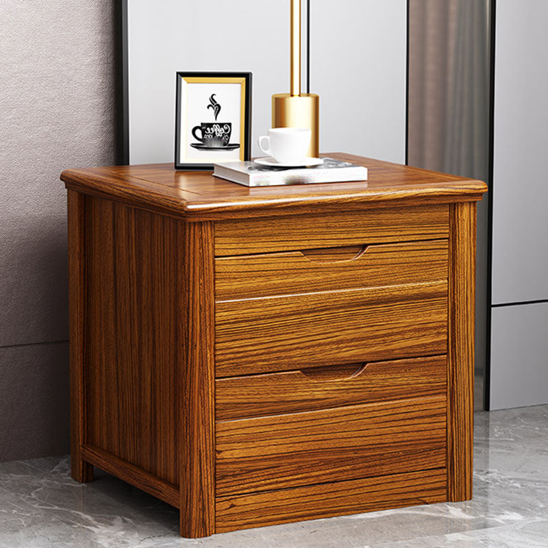 Contemporary Accent Table Nightstand 2 Drawers Wood Night Table for Home