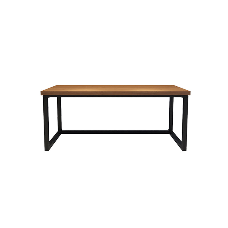 Modern Solid Wood Office Desk Rectangular Shape Task Desk with Sled Base in Brown