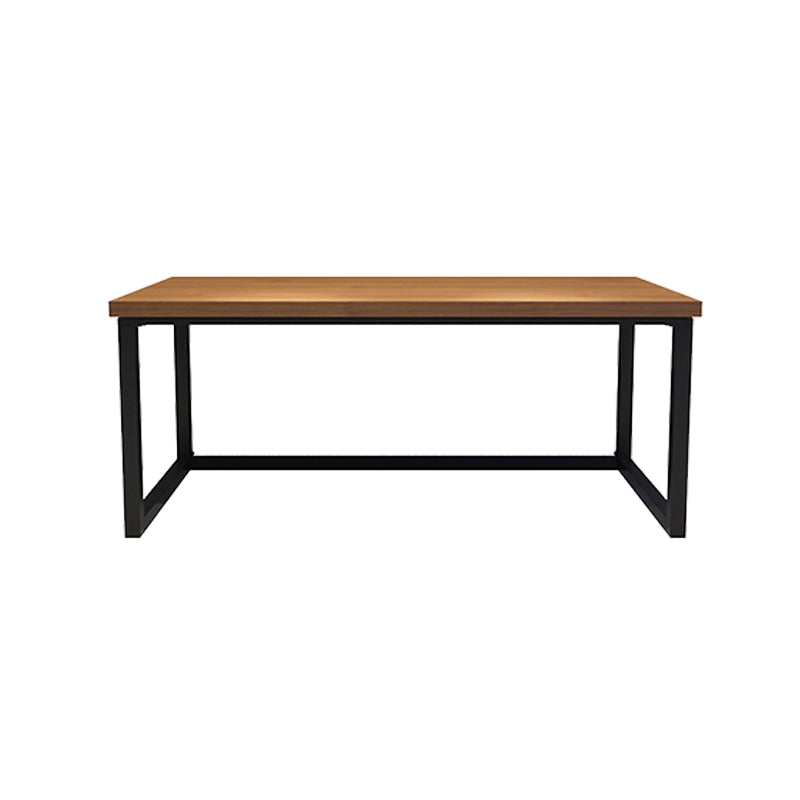 Modern Solid Wood Office Desk Rectangular Shape Task Desk with Sled Base in Brown