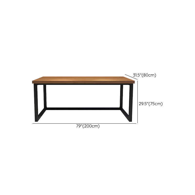 Modern Solid Wood Office Desk Rectangular Shape Task Desk with Sled Base in Brown