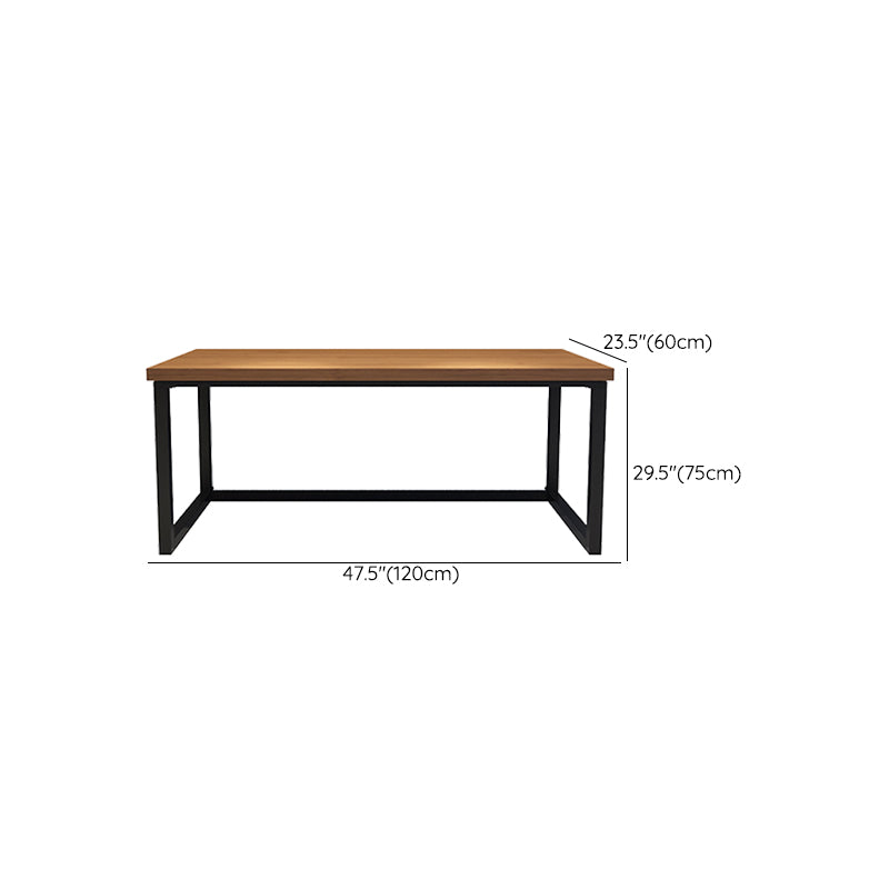 Modern Solid Wood Office Desk Rectangular Shape Task Desk with Sled Base in Brown