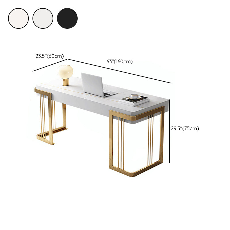 1 Drawer Writing Desk Rectangular Shaped Office Desk in Black/White