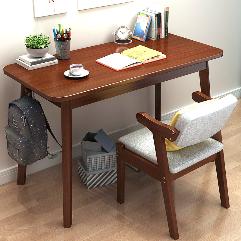 Modern Solid Wood Task Desk Rectangular Shape Writing Desk with 4-Legs for Home