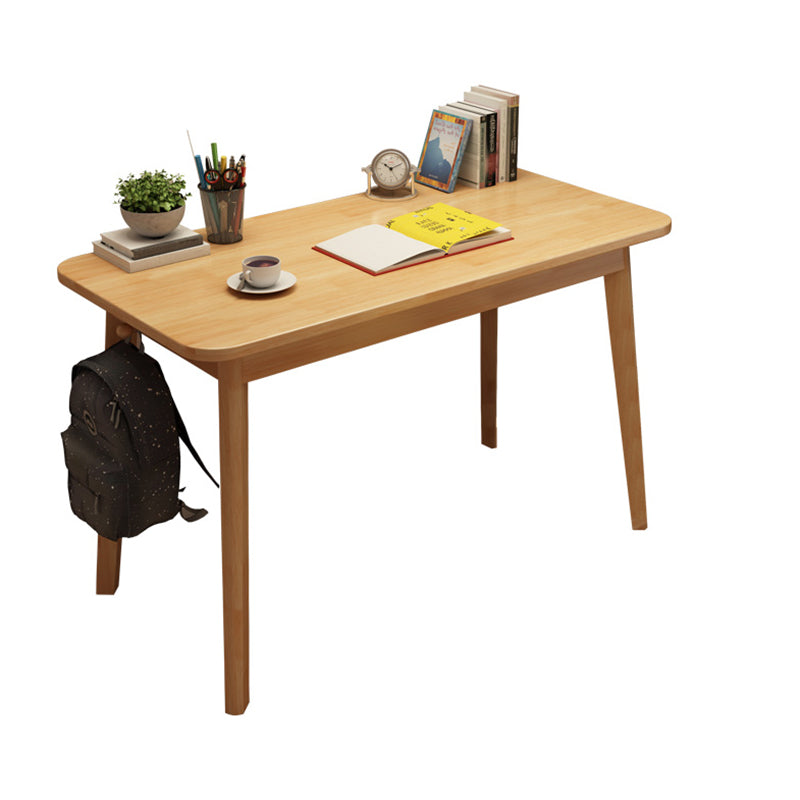 Modern Solid Wood Task Desk Rectangular Shape Writing Desk with 4-Legs for Home