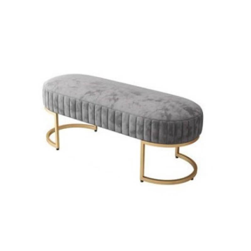 Glam Cushioned Seating Bench Oval Entryway and Bedroom Bench , 16" W