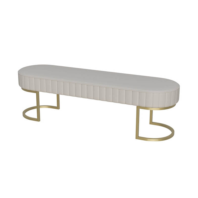 Glam Cushioned Seating Bench Oval Entryway and Bedroom Bench , 16" W