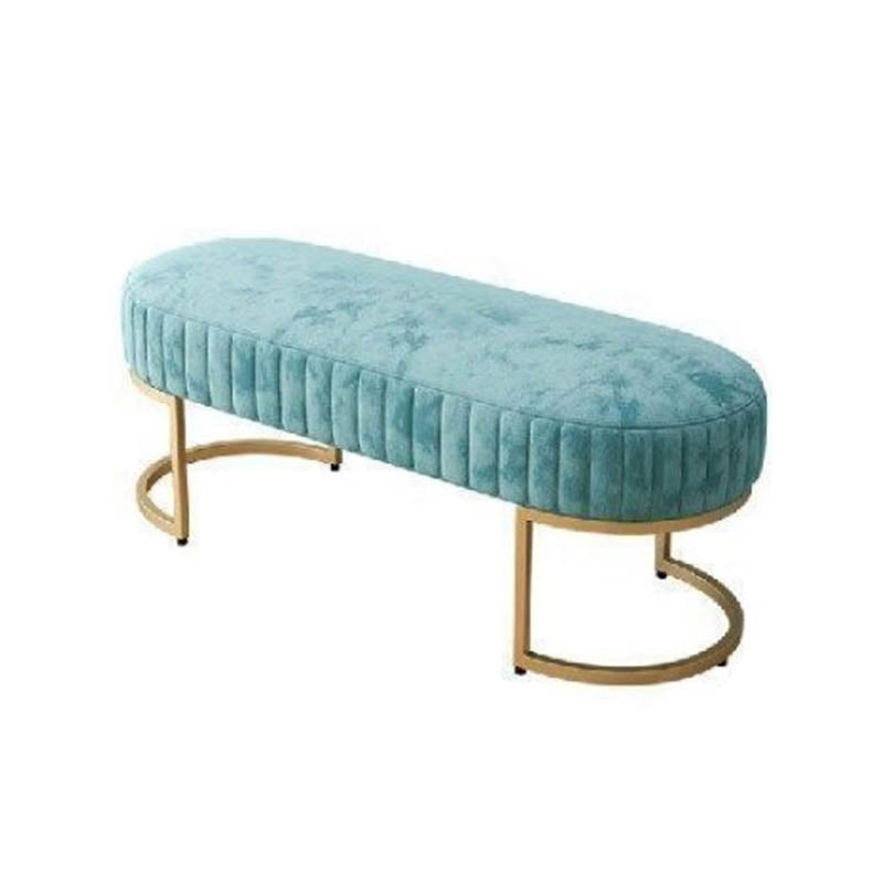 Glam Cushioned Seating Bench Oval Entryway and Bedroom Bench , 16" W