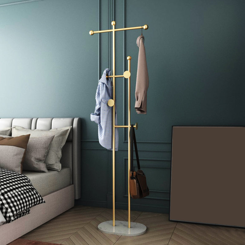 Gorgeous Coat Rack Bedroom Metal Hooks Coat Rack with Marble Bottom