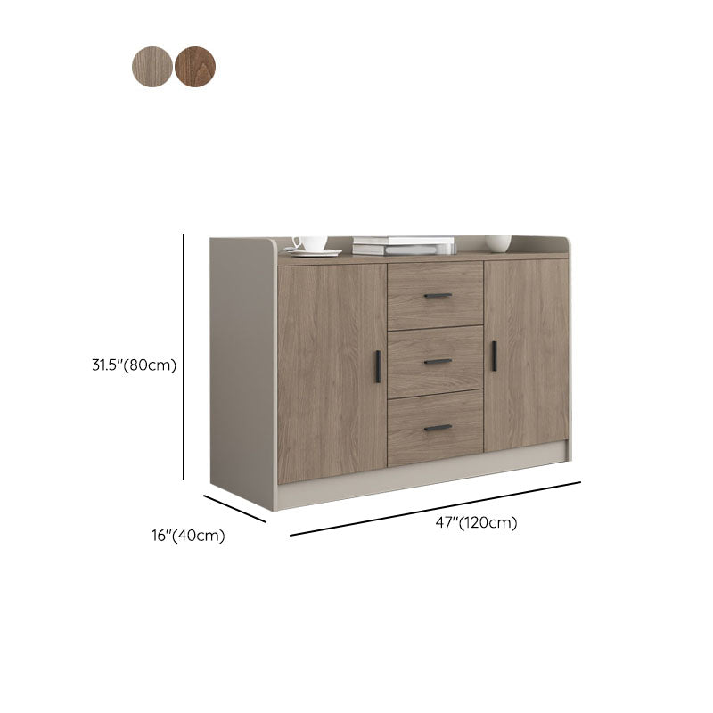 Traditional Wood Cabinet Locking Drawers and Adjustable Storage Shelves File Cabinet