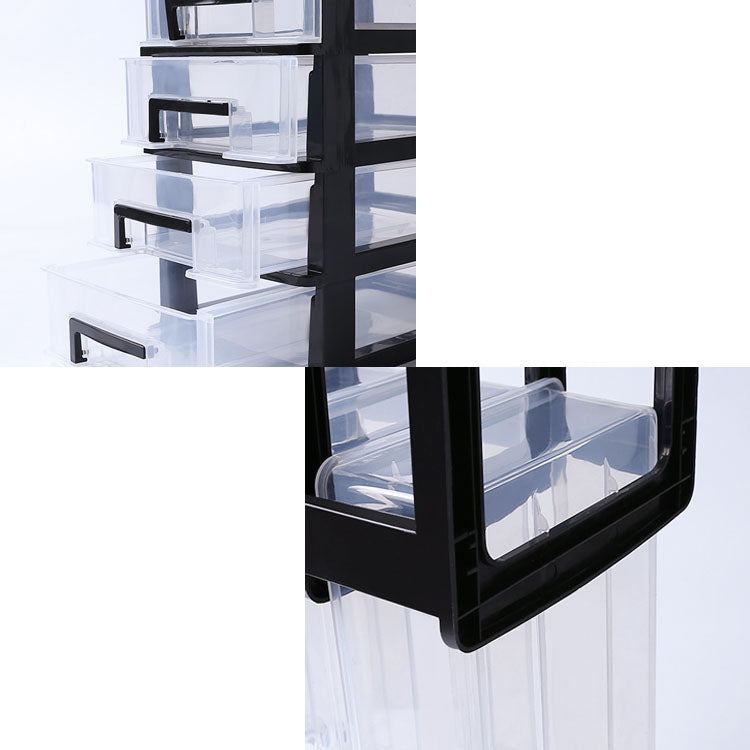 Vertical Filing Cabinet Plastic Transparent Drawers Modern File Cabinet