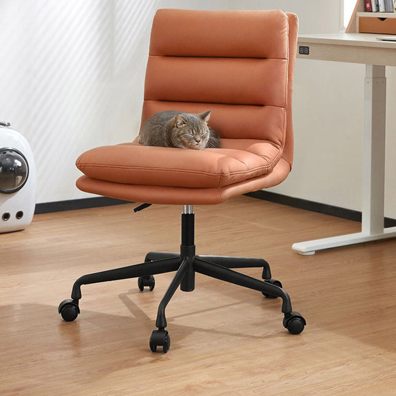 Contemporary Leather Desk Chair Wheels Included Conference Chair for Office