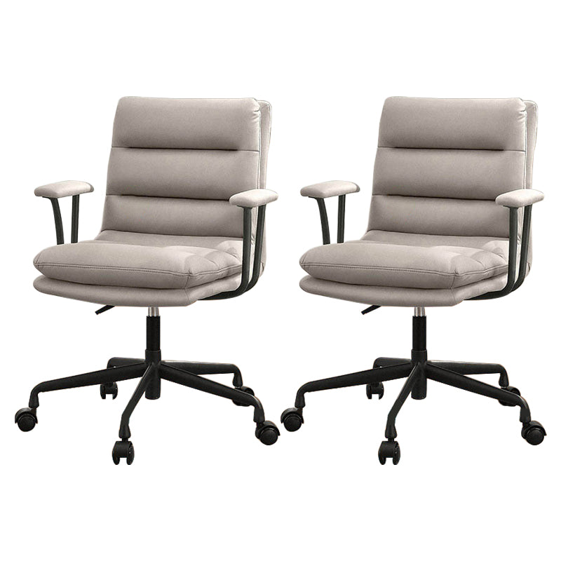 Contemporary Leather Desk Chair Wheels Included Conference Chair for Office