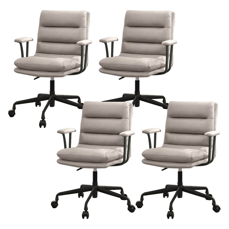 Contemporary Leather Desk Chair Wheels Included Conference Chair for Office