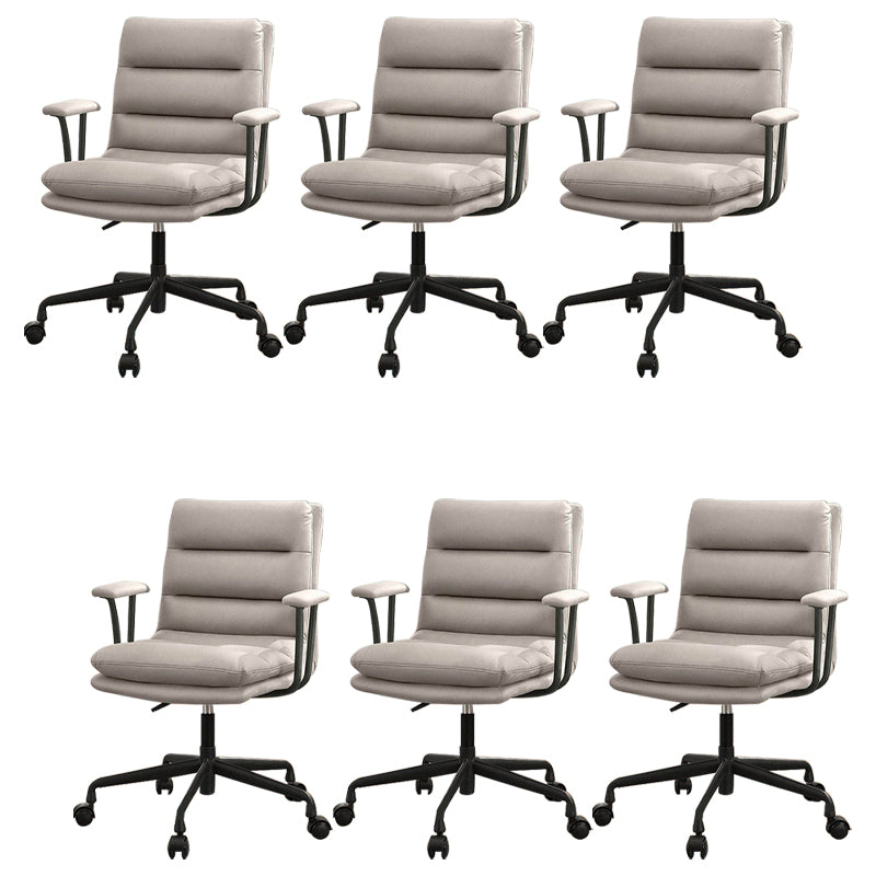 Contemporary Leather Desk Chair Wheels Included Conference Chair for Office