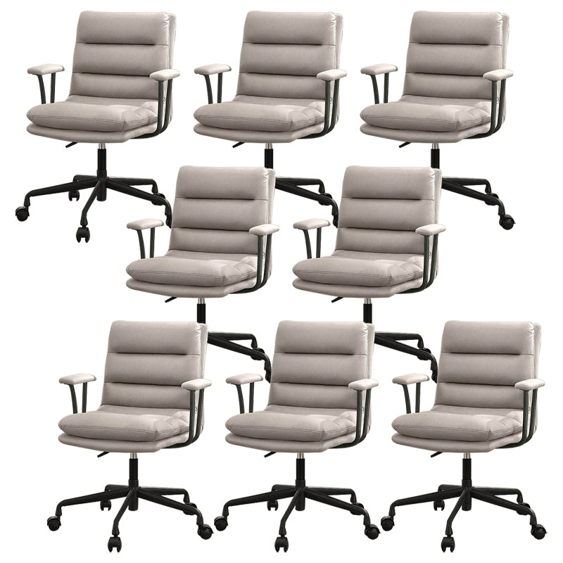 Contemporary Leather Desk Chair Wheels Included Conference Chair for Office