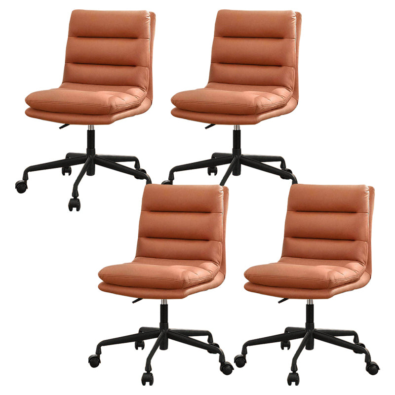 Contemporary Leather Desk Chair Wheels Included Conference Chair for Office