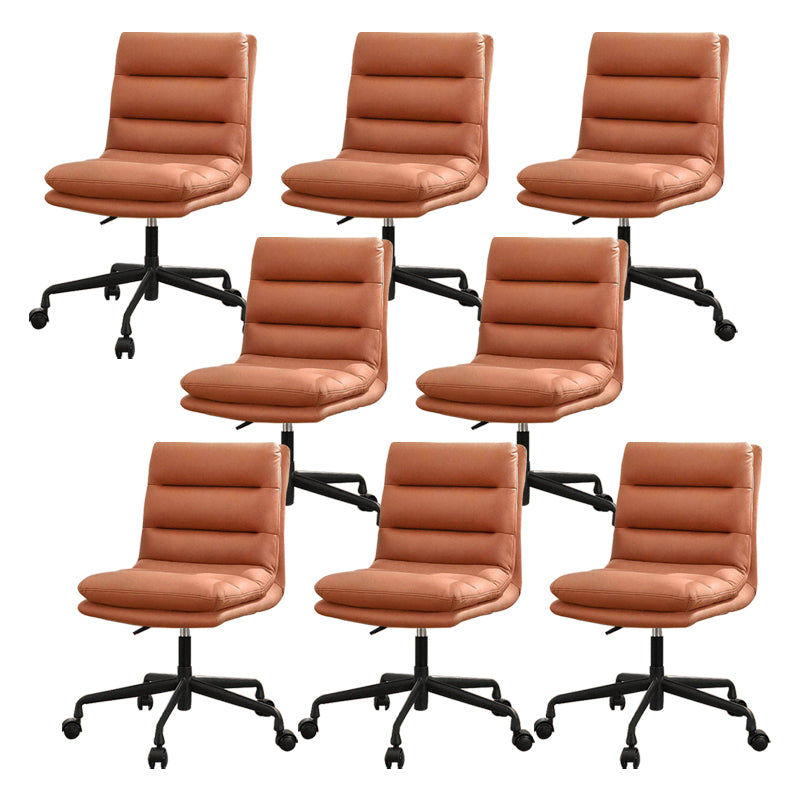 Contemporary Leather Desk Chair Wheels Included Conference Chair for Office