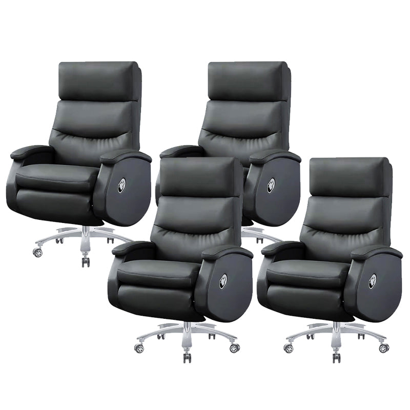 Modern Office Chair Armless Leather Adjustable Seat Height Desk Chair with Wheels