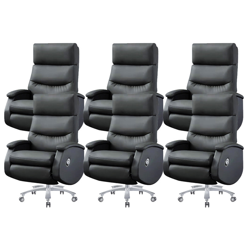 Modern Office Chair Armless Leather Adjustable Seat Height Desk Chair with Wheels