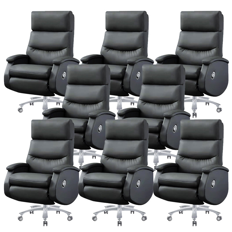 Modern Office Chair Armless Leather Adjustable Seat Height Desk Chair with Wheels