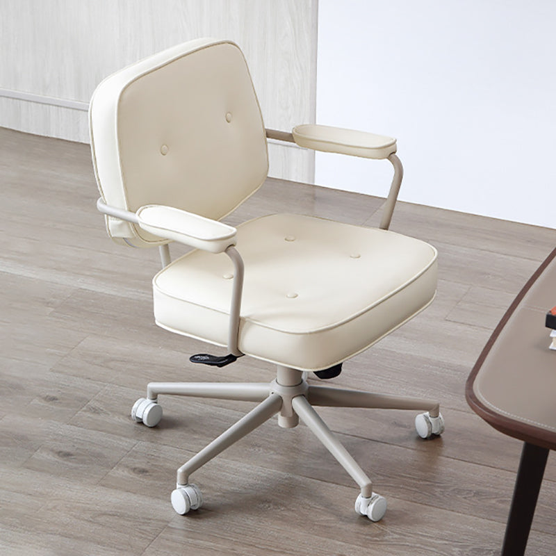 Contemporary Padded Arms Desk Chair Adjustable Seat Height Task Chair for Office