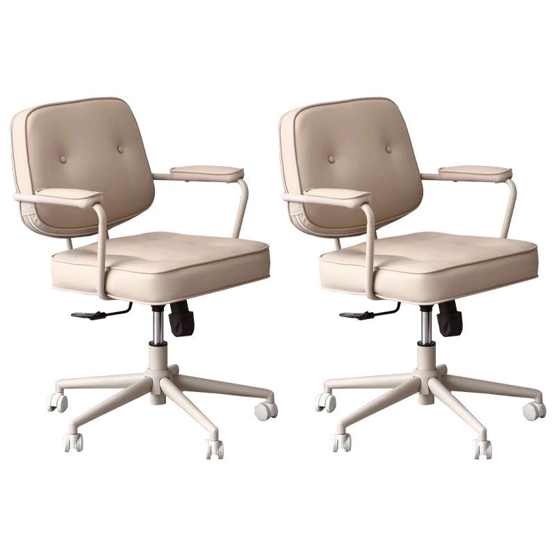 Contemporary Padded Arms Desk Chair Adjustable Seat Height Task Chair for Office