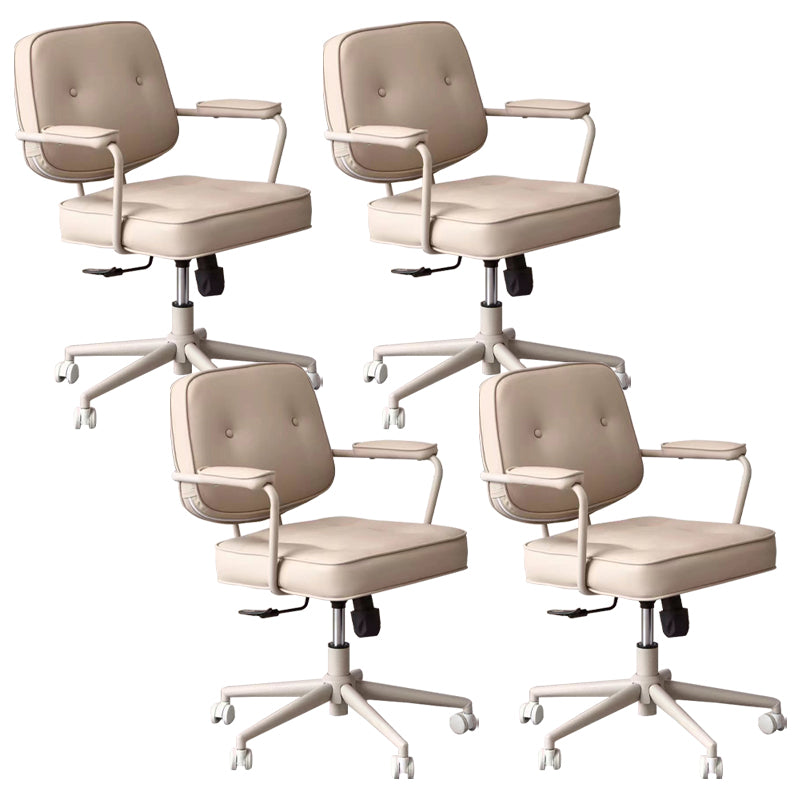 Contemporary Padded Arms Desk Chair Adjustable Seat Height Task Chair for Office