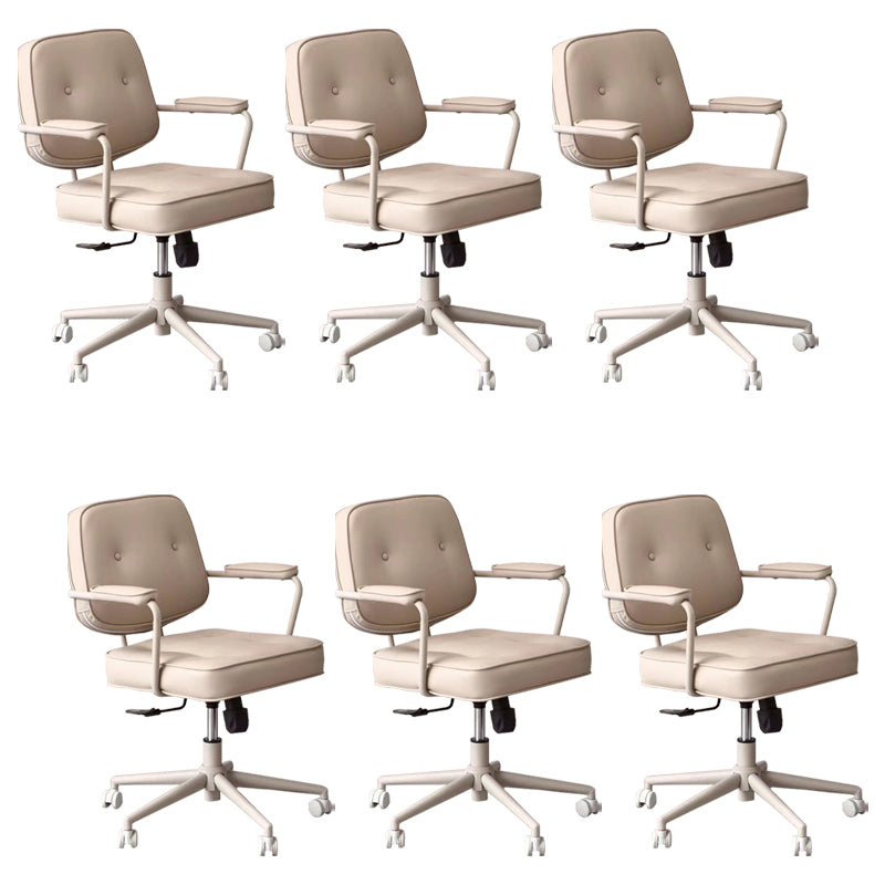 Contemporary Padded Arms Desk Chair Adjustable Seat Height Task Chair for Office