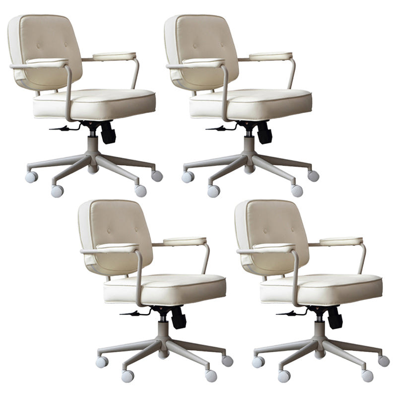 Contemporary Padded Arms Desk Chair Adjustable Seat Height Task Chair for Office