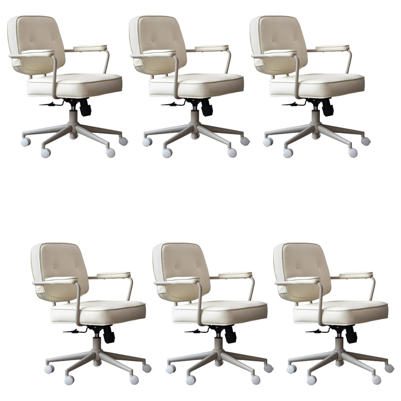 Contemporary Padded Arms Desk Chair Adjustable Seat Height Task Chair for Office